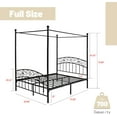 thumbnail image 3 of AUFANK Classic Full Size Metal Canopy Bed Frame, Easy Assembly, Black, 3 of 6