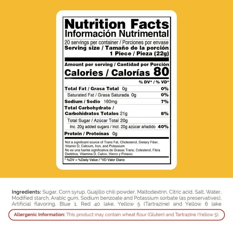 Zumba Pica Goma Sandia Gummy Candy, Mexican Tamarind and Watermelon Candy, 20 Ct