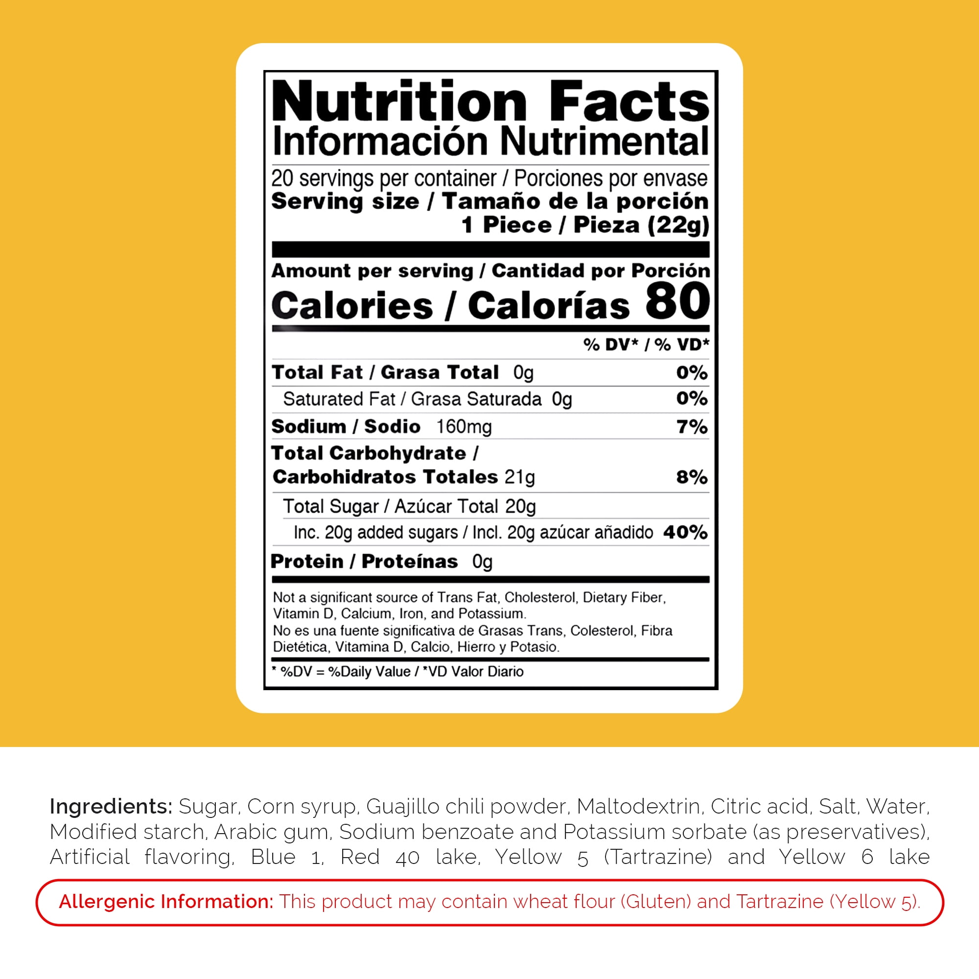 Zumba Pica Goma Sandia Gummy Candy, Mexican Tamarind and Watermelon Candy, 20 Ct