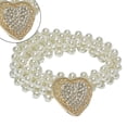 thumbnail image 4 of Ceinture Mince pour Femmes, Mode, Cœur Étoilé en Strass, Fausse Perle, Taille Élastique, 4 of 8