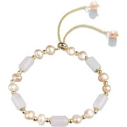 Natural Jade Pearls Bracelet Gold Wealthy Good Fortune Jade Bangle Amulet for Women, Lucky Jade Feng Shui Healing Crystal Bracelet…