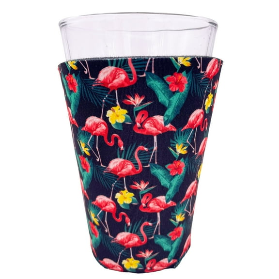 Flamingo Pattern Pint Glass Coolie