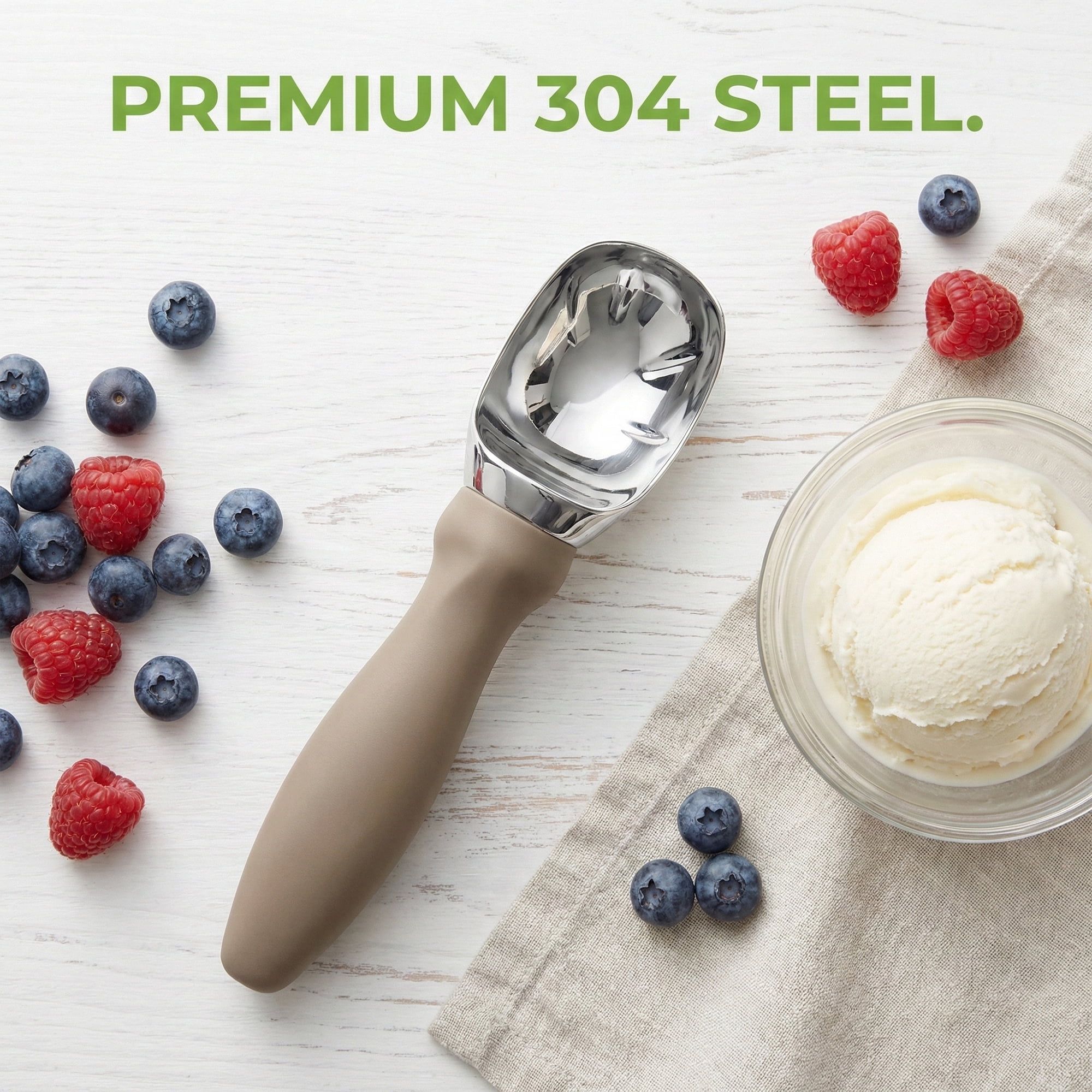 Unique Bargains Zinc Ice Cream Scoop with for Gelato and Cookie Dough Brown 7.9in