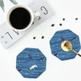 thumbnail image 5 of Bingfone Vintage Sharks On White Blue Striped Leather Drinks Coasters With Set Of 6,Suitable For Home Kitchen,Coffee Cup Coasters Home Gift, 5 of 9