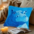 thumbnail image 6 of Latch Hook Pillow Kits Cartoon Cute Hippo Stamped DIY Handamade Pillowcase Crochet Yarn Hook and Latch Emboridery Throw Pillow cover for Home Sofa Decor 43x43cm(11), 6 of 8