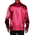 thumbnail image 3 of Unique Bargains Men's Prom Satin Long Sleeves Button Down Slim Fit Formal Shirts XL Burgundy, 3 of 6