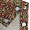 thumbnail image 4 of Ambesonne Ethnic Grommet Curtain, Doodle Swirls Floral, 50" x 108", Dark Coral Green Beige, 4 of 6
