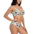 thumbnail image 2 of Kdxio Dinosaur Print Women's 2 Piece High Waisted Wrap Spaghetti Strap Summer Swimsuit Bikini Set-XX-Large, 2 of 7