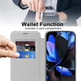 thumbnail image 7 of ELEHOLD Wallet Magnetic Case for Google Pixel 10 /10 Pro Transparent Clear Back RFID Card Holders Compatible with Mag Safe Shockproof Anti-Scratches Protection Case, Grey, 7 of 7
