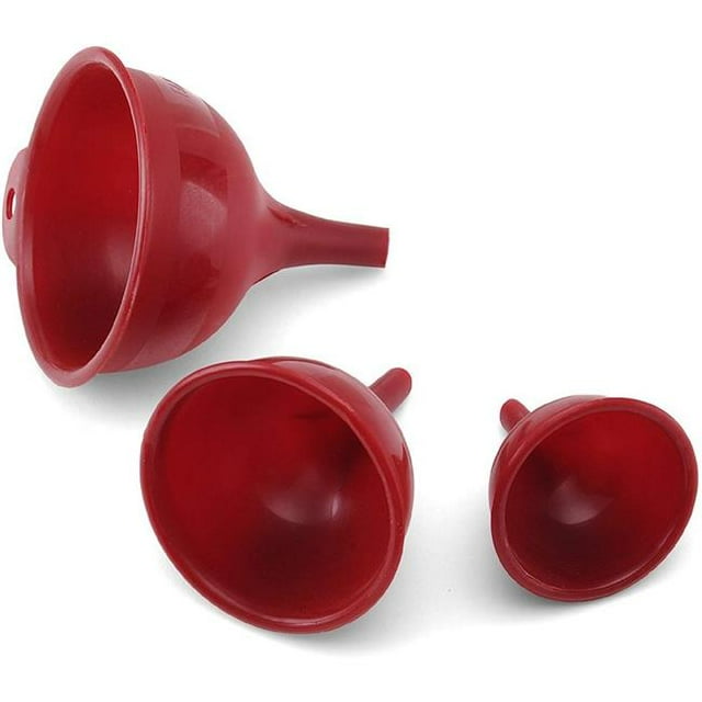 Ensemble d'Entonnoirs en Plastique Rouge