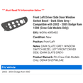 thumbnail image 2 of Front Left Driver Side Door Window Switch Bezel - Dark Slate Grey - Compatible with 2002 - 2005 Dodge Ram 1500 (Crew Cab Models Only) 2003 2004, 2 of 2