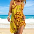 thumbnail image 2 of Ladies' Summer Dress Beach Sleeveless Fun Pizza T-shirt Vest Sun Skirt, 2 of 8