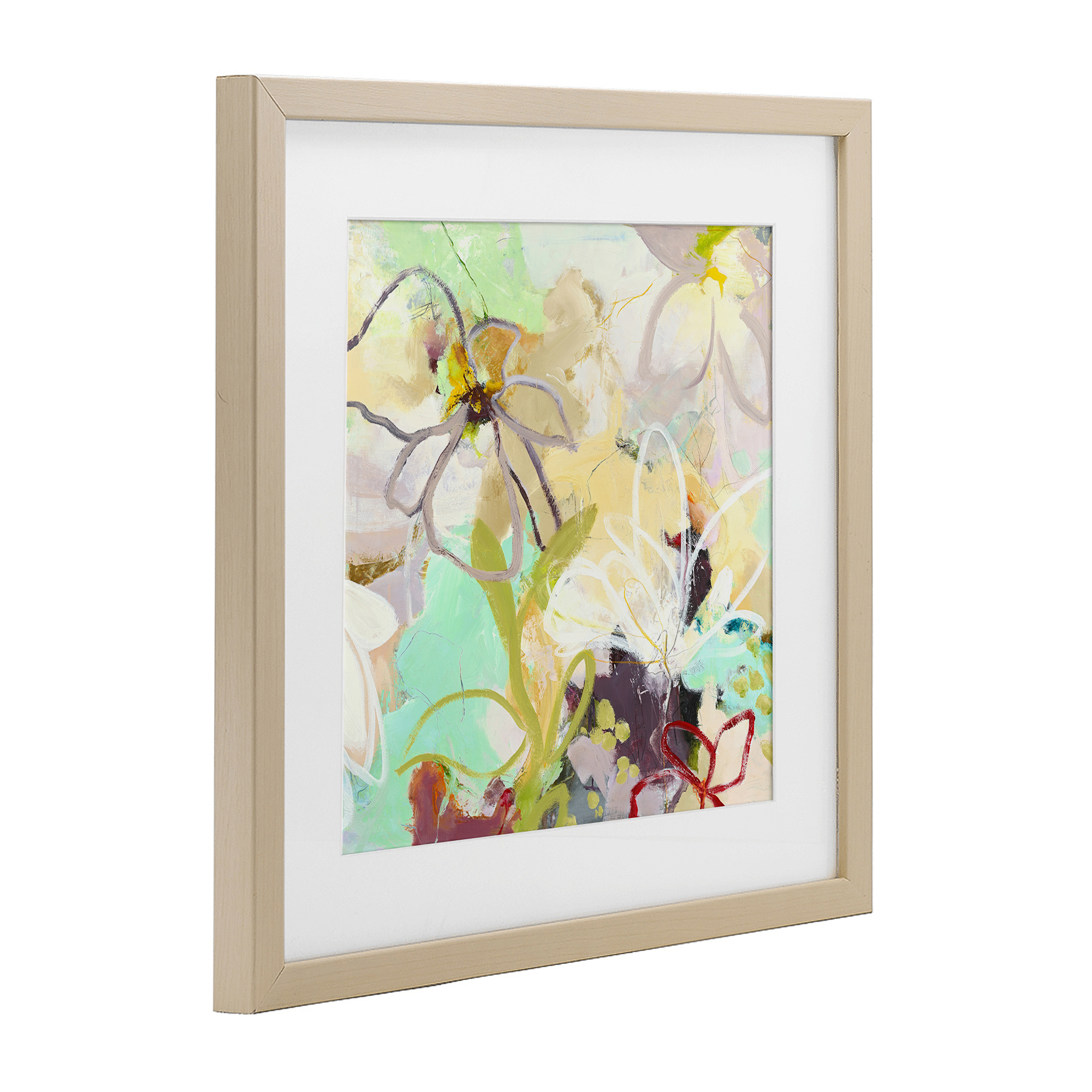 Last Days Of Spring Abstract Birch Framed Print Under Glass, design by Design Fabrikken