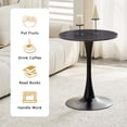thumbnail image 5 of S-HOME Round Dining Table 23.6 Inch Circle Tulip Design With Thickened Top And Metal Pedestal For Living Room And Kitchen Use，Black+Gery, 5 of 11