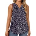 thumbnail image 2 of WellSize Plus Size Tank Tops for Women Henley V Neck Sleeveless Shirts Dressy Floral Blouses Summer Tunic Tops, 2 of 7