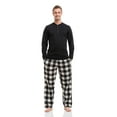 thumbnail image 1 of 2 Piece Mens Microfleece Pajama Sets – Ultra Soft PJ Pants with Henley Shirt, 1 of 6