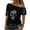 Black, variant on Womens summer tshirts printed off shoulder tops dressy glitter short sleeve blouse trendy flowy clothing going out crop tops
