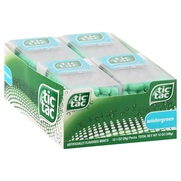 Tic Tac Fresh Breath Mints, Wintergreen, Bulk Hard Candy Mints, 1 oz Singles, 12 Count