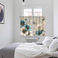 thumbnail image 3 of Teal Tulip Butterfly Kitchen Curtains Window Panels, Beige Turquoise Floral Vintage Rustic Insulated Window Treatment Curtain, Grommet Curtains for Bedroom/Living Room/Bathroom, 2 Piece 52"Wx63"L, 3 of 8
