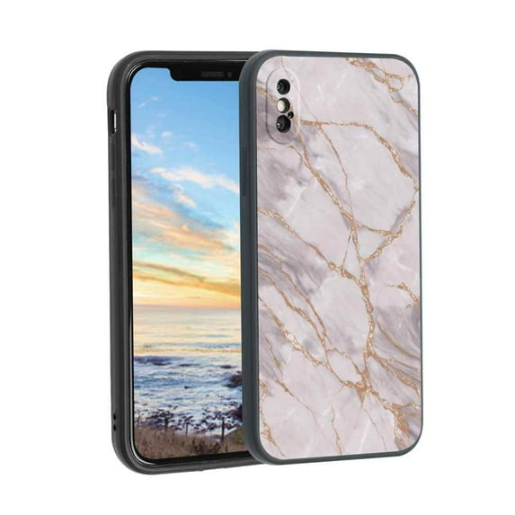 Compatible with iPhone XS Phone Case, Marble-Custom-16 Case Men Women, Flexible Silicone Shockproof Case for iPhone XS