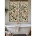 thumbnail image 4 of Beige Spring Floral Bathroom Window Curtain, Elegant Pastoral Flowers Birds Watercolor Light Filtering Coffee Kitchen Curtains, Bedroom Living Room Curtains 2 Panel 84"x63", 4 of 6