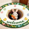 thumbnail image 4 of TIELUTT Round Easter Bunny Shaped Welcome Mat 2026 Easter Absorbent and Wear Mat Round Easter Rug Leather Throw Blanket Furry Rugs Fuzzy Blanket for Bed Loose Knit Blanket Washable Carpets for Living, 4 of 8