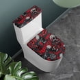 thumbnail image 2 of HELLHERO Skull and Lightning Print Soft Toilet Dust Cover Set Universal Elastic Bottom Easy Care Toilet Lid Cover Set Fits All Toilet Shapes Gift Stays in Place U-Shaped, 2 of 8