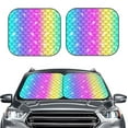 thumbnail image 2 of Disketp 2 Piece Rainbow Scales2 Pattern Windshield Sunshades,Folding Windshield Sun Shade For Car Suv Trucks Sedan,Blocks Uv Rays Sun Visor Protector-Small, 2 of 7