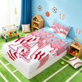 thumbnail image 5 of Manfei Girls Baseball Twin Sheets, Cute Monogrammed A Bedding, Pink Light Blue A 3 Pieces(1 Flat Sheet, 1 Fitted Sheet and 1 Pillowcase), 5 of 6