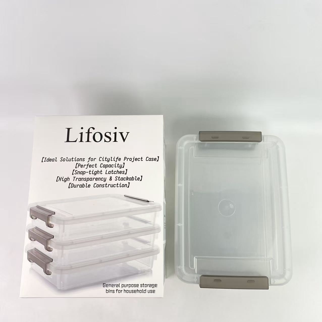 Lifosiv General purpose storage bins for household use,Transparent Plastic Empty Multipurpose Tackle Box, First Aid, Sewing Kit, Arts Crafts Supplies Storage
