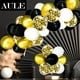 thumbnail image 4 of Set de globos AULE, dorado metalizado y látex, negro y blanco, paquete de 60, 4 of 5