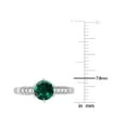 thumbnail image 2 of 1.00 Carat (ctw) Lab-Created Emerald Ring in 10K White Gold with Diamonds, 2 of 5