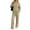 Khaki, variant on Wenini Women's Solid Hoodie Sweatshirt Outfit Set Drawstring Hooded Sweatshirt Top Wide Leg Pants 2 Piece Tracksuit Set