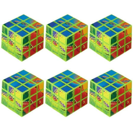 Birthday Party Puzzle - Dinosaur 'Prehistoric Party' Mini Puzzle Cubes / Favors (6ct)