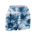thumbnail image 4 of Women's Printed Athletic Pleated Tennis Skirt with Built-in Shorts, High Waist Stretchy Yoga Golf Skort for Running, Gym Workout, Casual Sportswear and Spring Summer Activities,Sky Blue-5,XL, 4 of 6