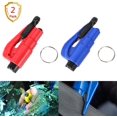 thumbnail image 1 of Car Emergency Escape Hammer Tool Car Safety Rescue Tool Car Window Glass Breaker Safety Seat Belt Cutter Window Hammer with Keyring (Red&Blue), 1 of 5