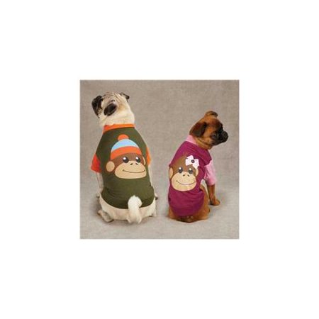 - East Side Collection Monkey Business Raglan Dog Tee Shirt TIFF RASPBERRY LARGE