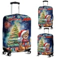 thumbnail image 2 of Merry Christmas and Happy New Year Santa Abyssinian Holiday Xmas Winter Travel Luggage Cover Cat Lover Kitten Owner Gifts Suitcase Dust Protective Decor - 00024, 2 of 5