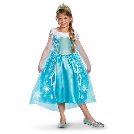 Elsa Snow Queen Girls Deluxe Frozen Costume DIS56998 - 3T-4T