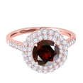 thumbnail image 2 of Mauli Jewels Engagement Rings for Women 1.28 Carat Halo Antique Design Created Ruby And Diamond Engagement Ring 4 Prong-Setting 14K Rose Gold, 2 of 6