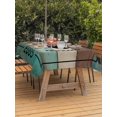 thumbnail image 3 of Outdoor Tablecloth with Umbrella Hole for Patio/Picnic/Party/Camping, Farmhouse Chicken Waterproof Table Cloth Rectangle Table Cover Washable, Country Text Leaves Wooden Grain (60"x 120"), 3 of 8