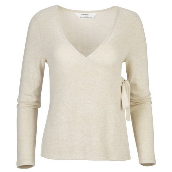 Boxercraft BW1301 Women's Cuddle Soft Wrap Top-Oatmeal Heather-XS