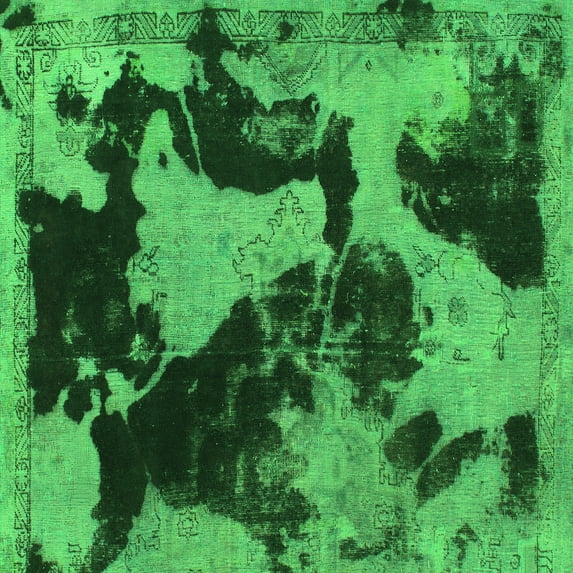 Ahgly Company Indoor Square Abstract Green Modern Area Rugs, 5' Square