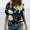 Black, variant on SDJMa Women's Classic-Fit 100% Cotton Short-Sleeve T-Shirt Women Casual T-shirt Floral Printed V-Neck Short Sleeve Pullover Blouse Tops