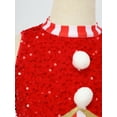 thumbnail image 5 of Haitryli Kids Girls Christmas Bodysuit Xmas Candy Cane Striped Sequins Ballet Dance Leotard Unitard Red 14, 5 of 7