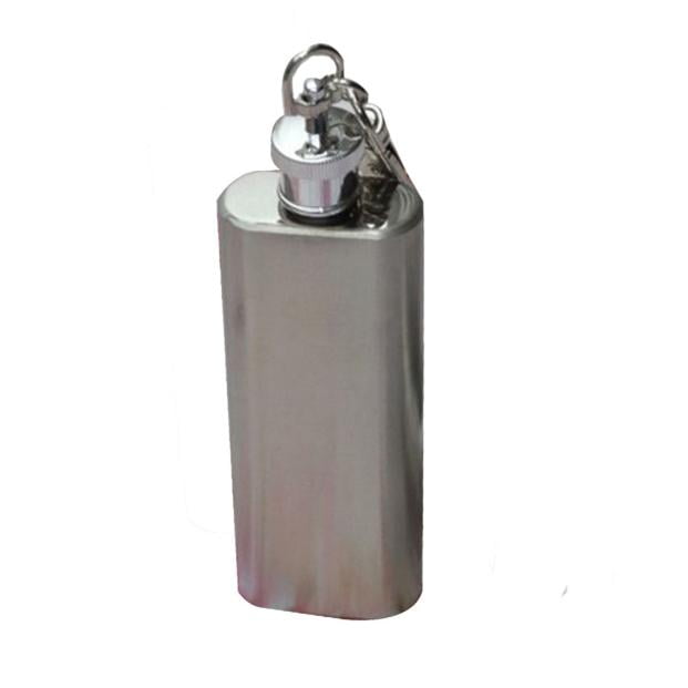 Engravable 2oz Stainless Steel Hip Flask Keychain 