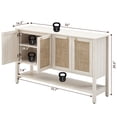 thumbnail image 6 of SICOTAS 55 Inch  Wide TV Cabinet for 55 65 Inch TV, Rattan Media Console Cabinet with 4 Doors & Adjustable Shelves, Boho Enterment Center for Living Room, Cream White, 6 of 10