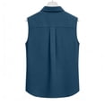 thumbnail image 7 of LNWUY Cotton Linen Shirts for Women Sleeveless Collared Tops Oversized Button Up Blouse Work Shirts Tank Casual Summer Tshirt Blue S, 7 of 7
