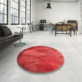 thumbnail image 4 of Ahgly Company Machine Washable Indoor Round Transitional Red Area Rugs, 4' Round, 4 of 7