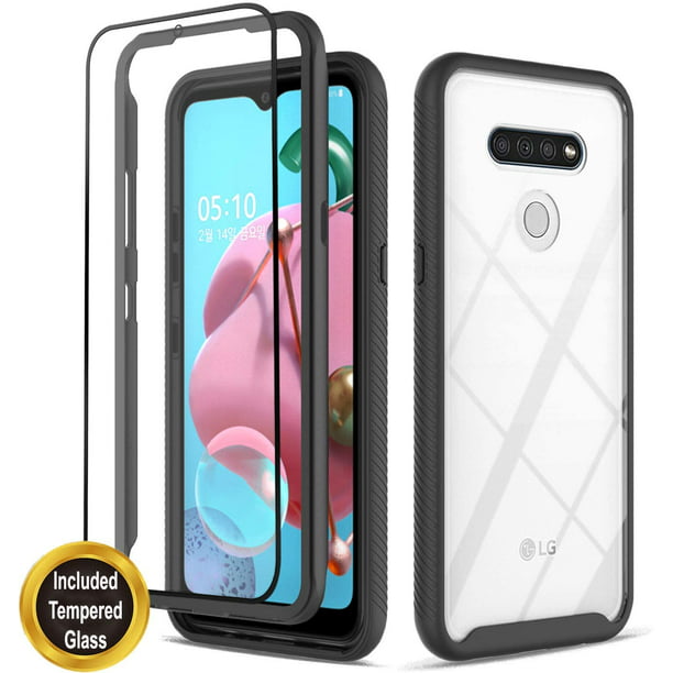 Implementeren Publiciteit Mathis LG Q70 Case, Transparent Drop Proof Cover with [Temerped Glass Screen  Protector] (Black) - Walmart.com